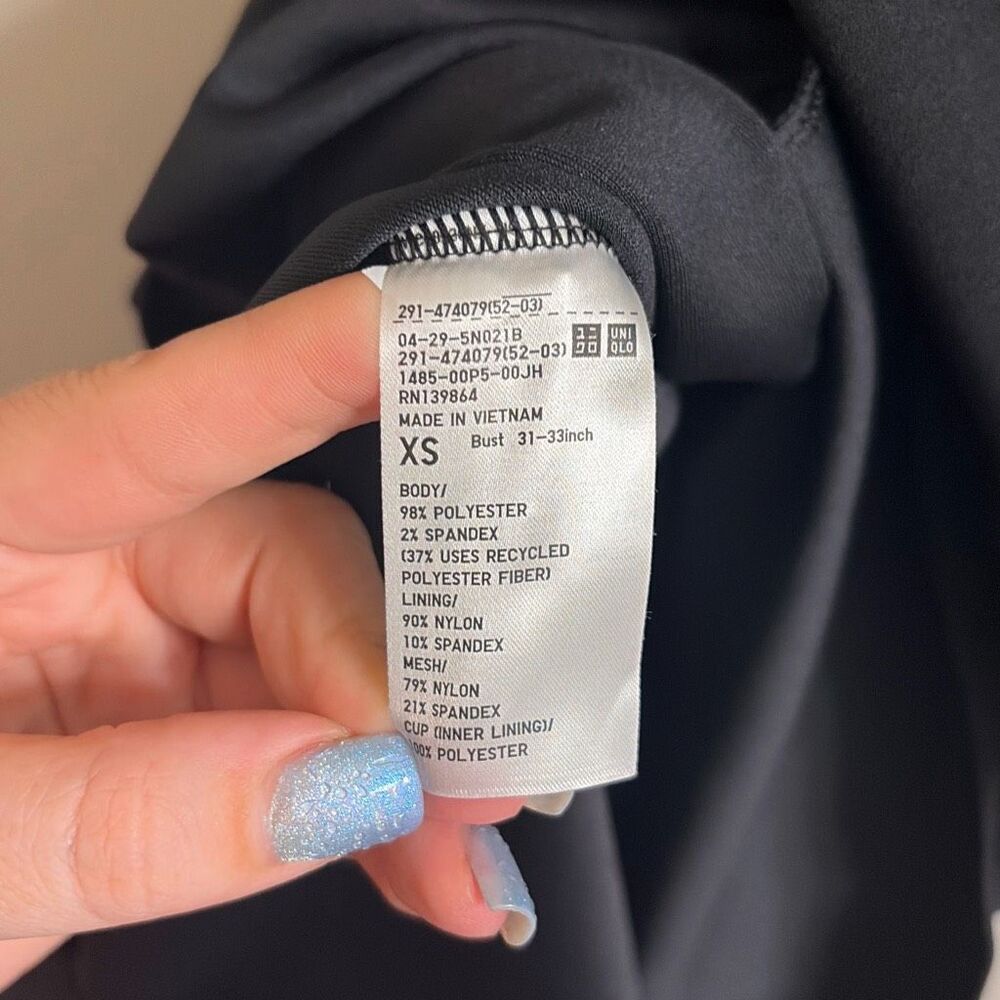 ✨Uniqlo Crepe Jersey Bra Camisole Black Sz XS Dress✨ - Picture 11 of 11